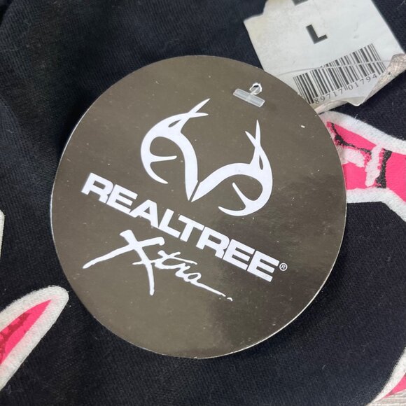 Realtree Camo Logo Short Sleeve Tshirt Womens Large Black Pink New Hunting - Picture 7 of 9